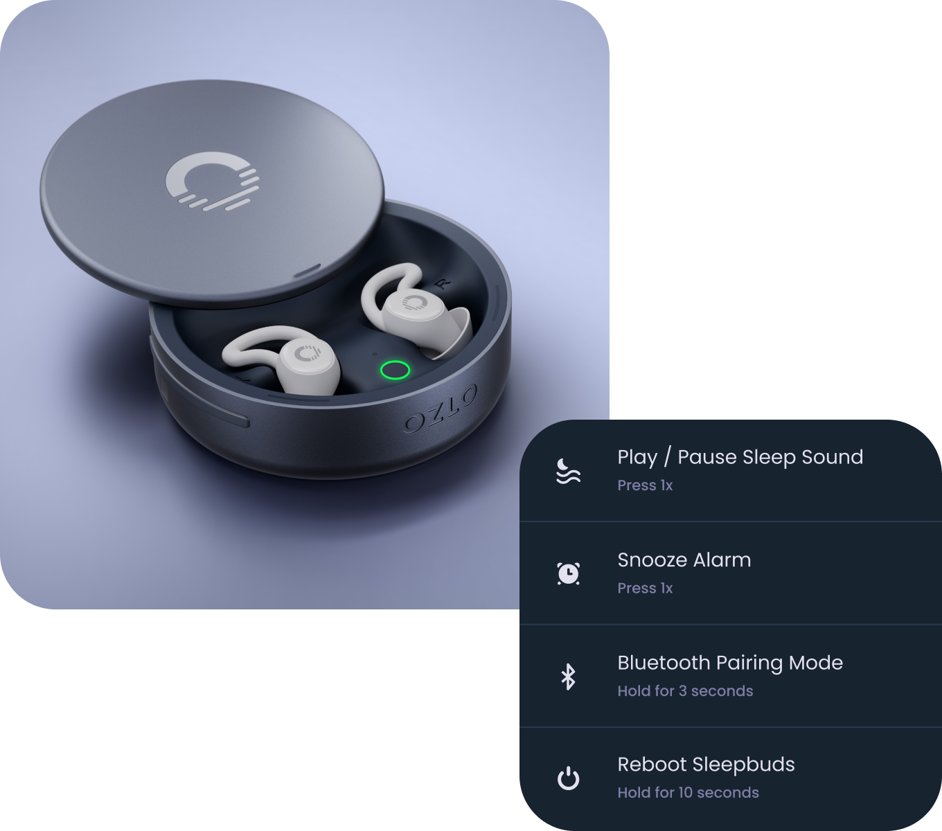 Phone-free controlsdesigned for the bedside.