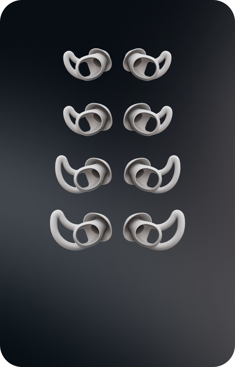 Las puntas adaptables de silicona crean un sellado seguro y personalizado.
